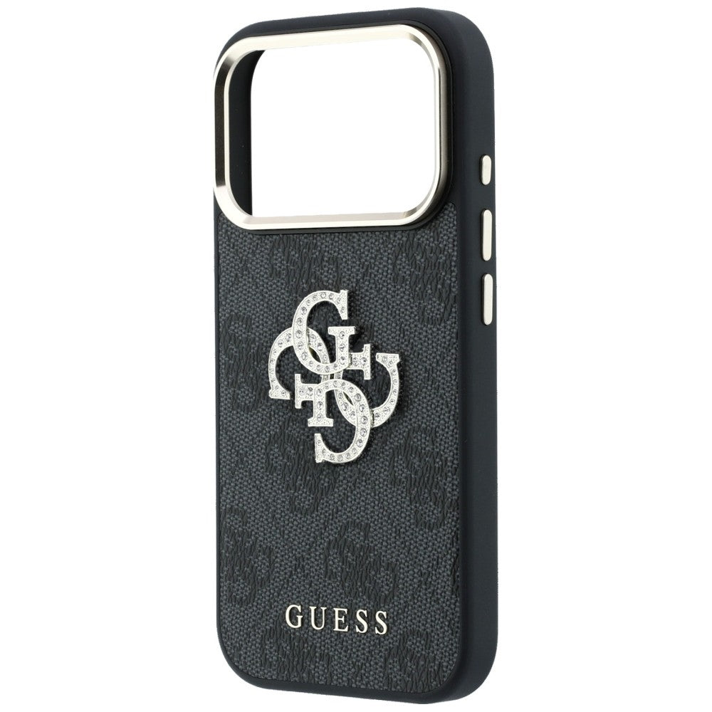 Guess 4G og Big Strass Logo Case til iPhone 18 Pro / 17 Pro - sort