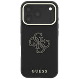 Guess Grained & Big Resin Logo Case til iPhone 18 Pro / 17 Pro - sort