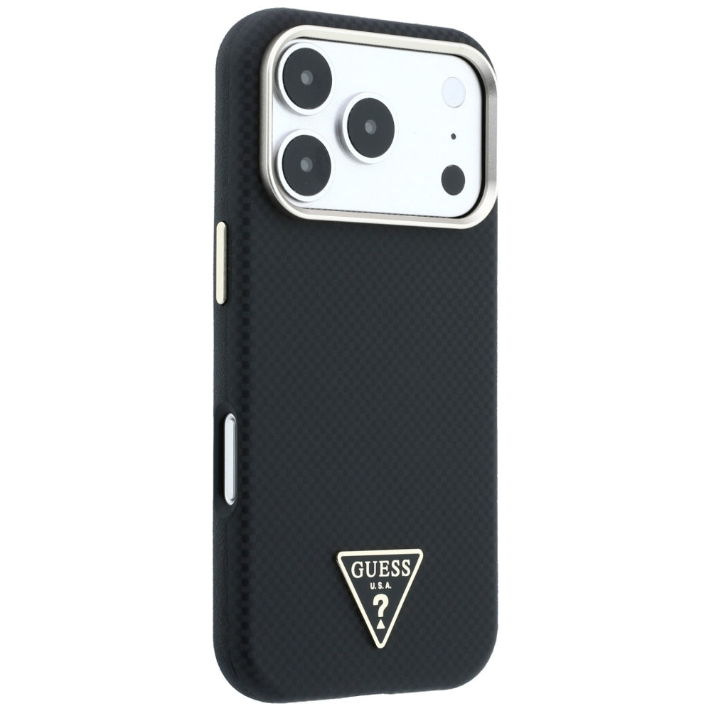 Guess Kevlar Triangle Logo MagSafe Case til iPhone 18 Pro Max / 17 Pro Max - sort