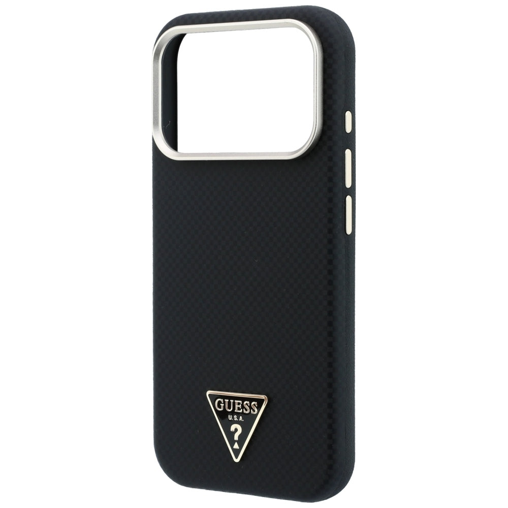 Guess Kevlar Triangle Logo MagSafe Case til iPhone 18 Pro Max / 17 Pro Max - sort