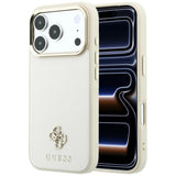 Guess Saffiano Small 4G og Classic Logo MagSafe Case til iPhone 18 Pro / 17 Pro - Beige