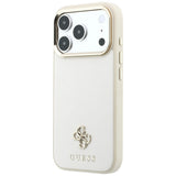 Guess Saffiano Small 4G og Classic Logo MagSafe Case til iPhone 18 Pro / 17 Pro - Beige