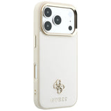 Guess Saffiano Small 4G og Classic Logo MagSafe Case til iPhone 18 Pro / 17 Pro - Beige