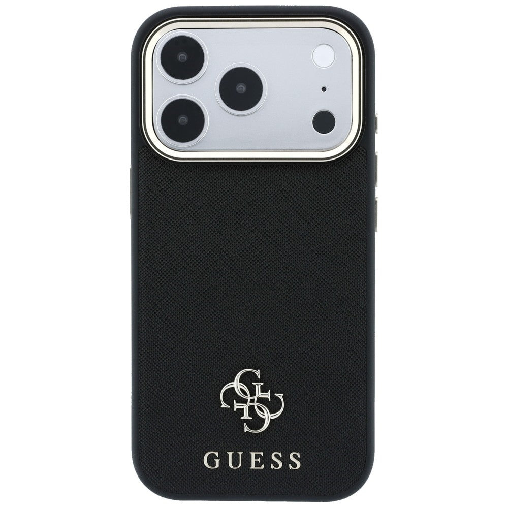 Guess Saffiano Small 4G og Classic Logo MagSafe Case til iPhone 18 Pro / 17 Pro - sort