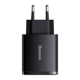Oplader Baseus Compact Hurtigoplader, 2xUSB, USB-C, PD, 3A, 30W (czarna)