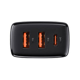 Oplader Baseus Compact Hurtigoplader, 2xUSB, USB-C, PD, 3A, 30W (czarna)