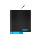 Telesin Box tre-kanals oplader til GoPro Hero 5/6/7/8 + 2 batterier (GP-BNC-801)