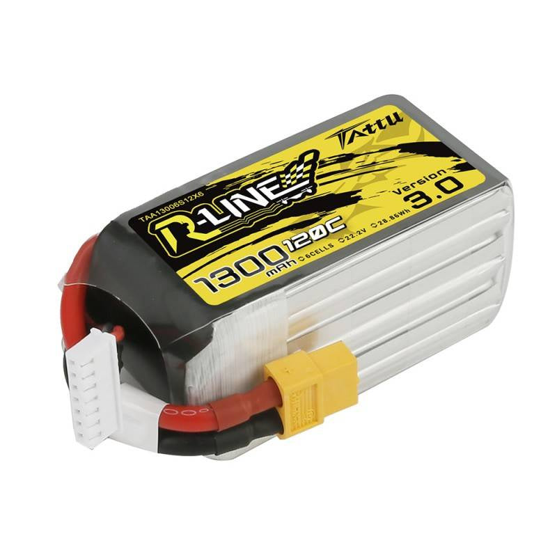 Tattu R-Line Version 3.0 1300mAh 22.2V 120C 6S1P XT60 batteri