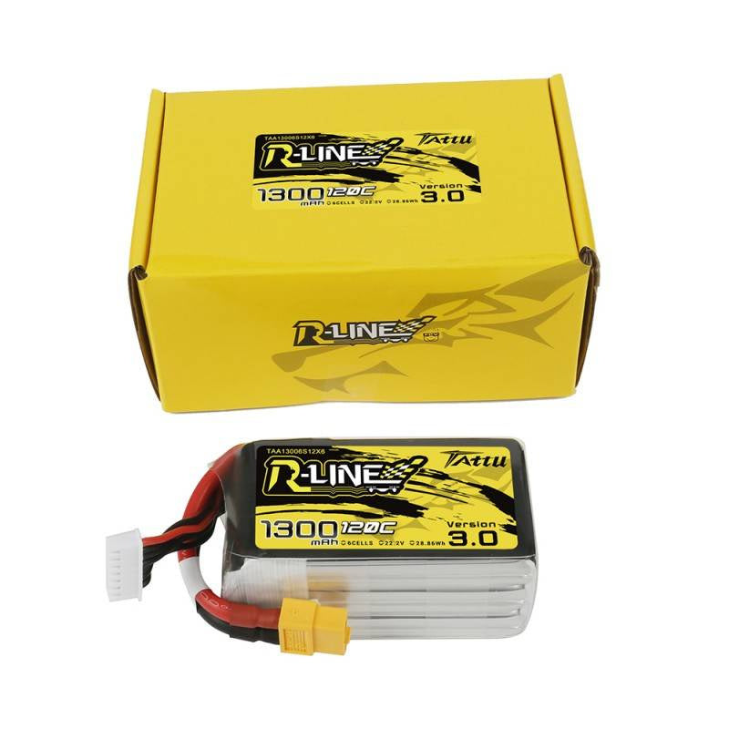 Tattu R-Line Version 3.0 1300mAh 22.2V 120C 6S1P XT60 batteri