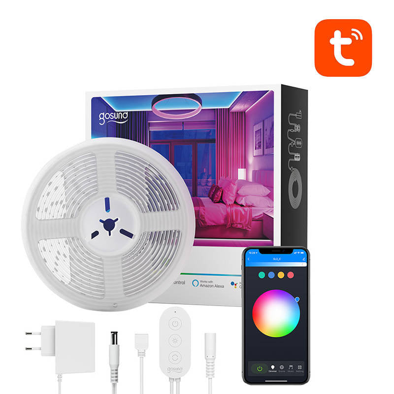 Smart WiFi RGB LED lysstrimmel Gosund SL2 (5m), Tuya