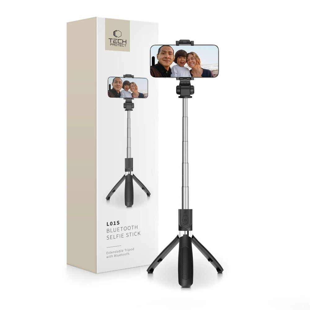 Tech Protect L01 S Bluetooth Selfie Stick Stativ Sort
