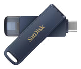 SanDisk Phone Drive 128GB USB-C / Apple Lightning USB stick Blå
