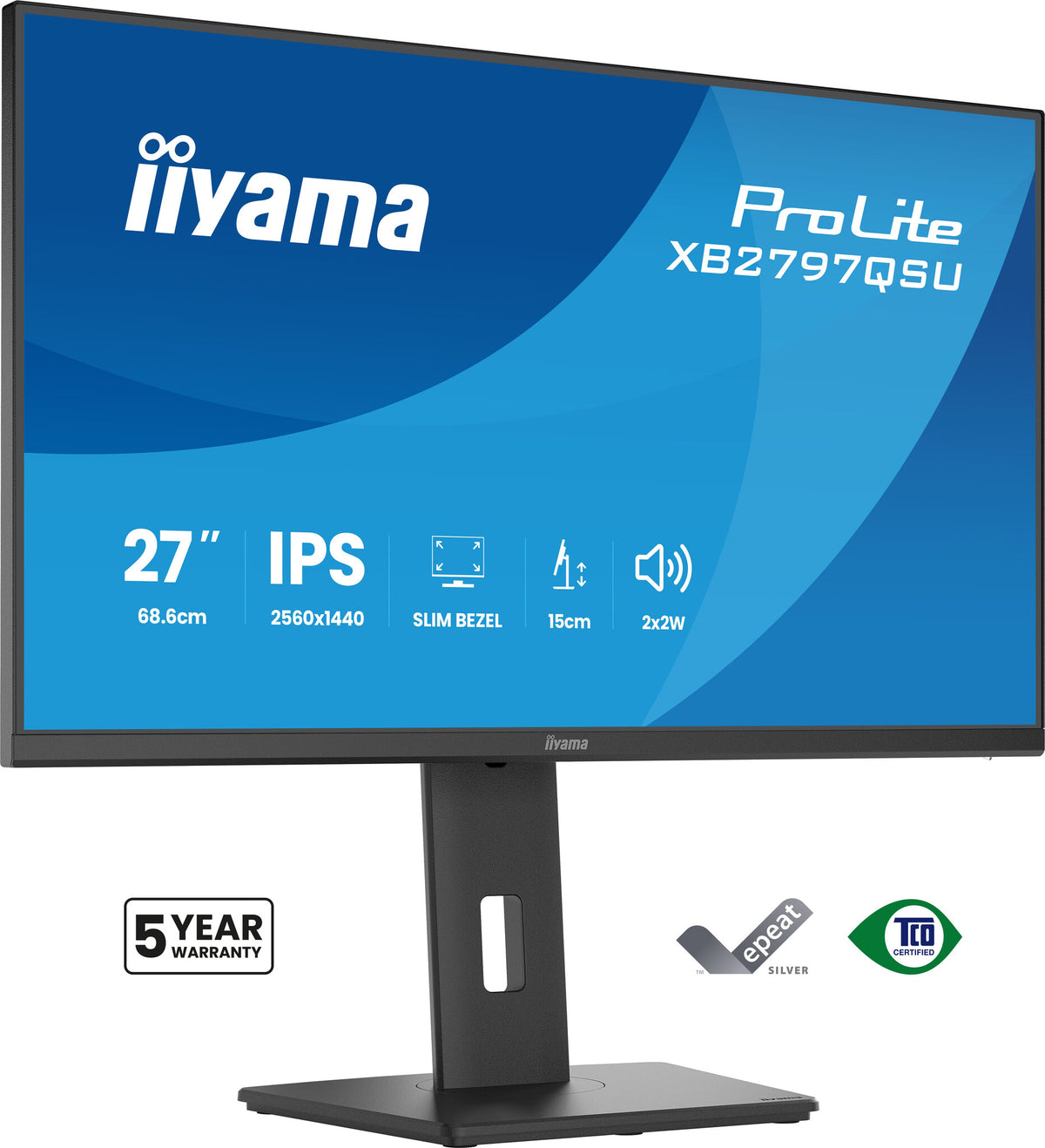 iiyama ProLite XB2797QSU-B1 computer monitor 68.6 cm (27") 2560 x 1440 pixels Quad HD LED Black