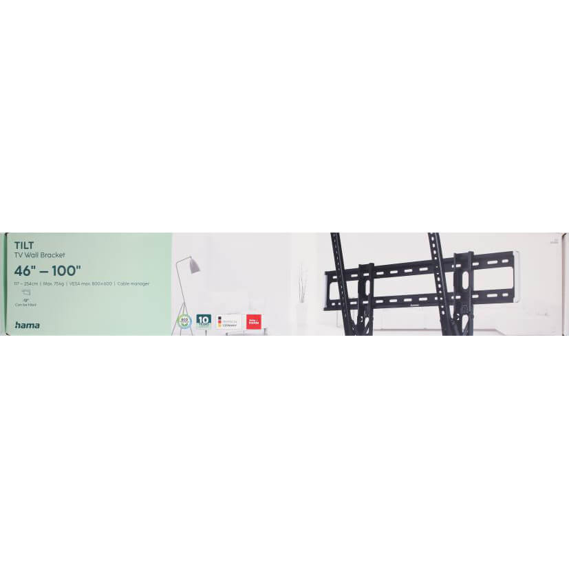 Hama Tv Wall Bracket Tilt Vesa Up To 800x600 100" Black