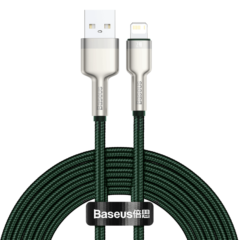 USB-kabel til Lightning Baseus Cafule, 2,4 A, 2 m (grøn)