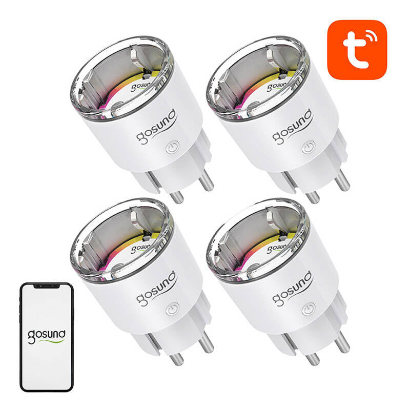 Gosund EP2 WiFi smart stikkontakt, 4 stykker (fire pakke) 10A Tuya