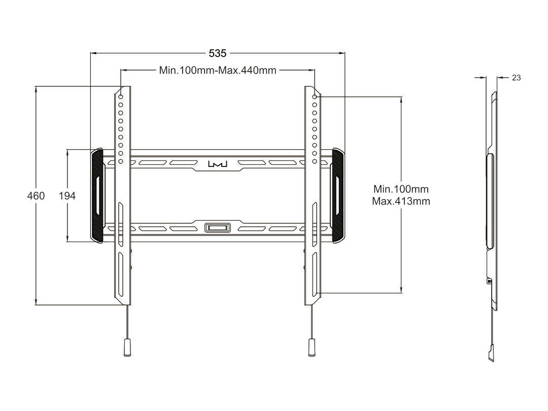 Multibrackets M Universal Wallmount Fixed Medium Monteringssæt Fladt panel 32-42