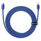 Baseus Crystal Shine kabel USB-C til Lightning, 20W, PD, 2m (blå)