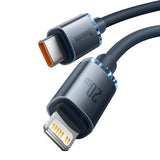 Baseus Crystal Shine kabel USB-C til Lightning, 20W, PD, 2m (sort)
