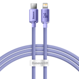 Baseus Crystal Shine kabel USB-C til Lightning, 20W, PD, 1,2 m (lila)
