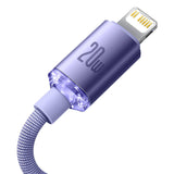 Baseus Crystal Shine kabel USB-C til Lightning, 20W, PD, 1,2 m (lila)