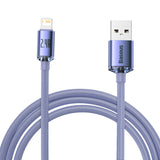 Baseus Crystal Shine kabel USB til Lightning, 2,4A, 2m (lila)
