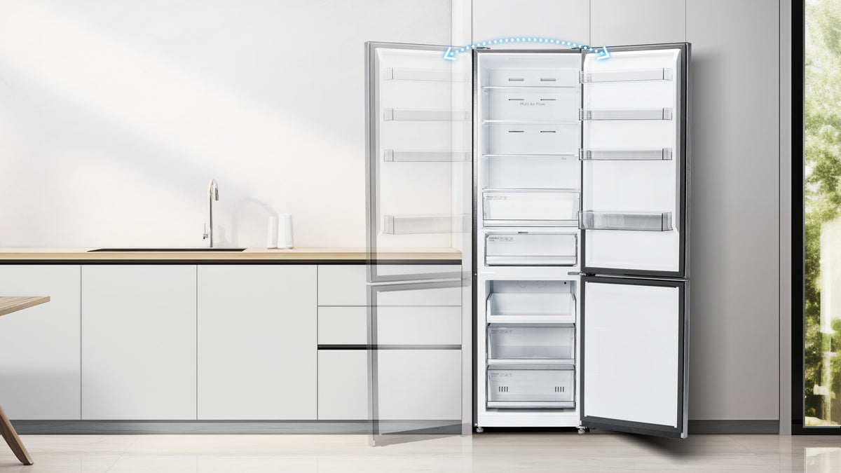 TCL RP456BIE0NE kombi-køleskab Fritstående 456 L Rustfrit stål