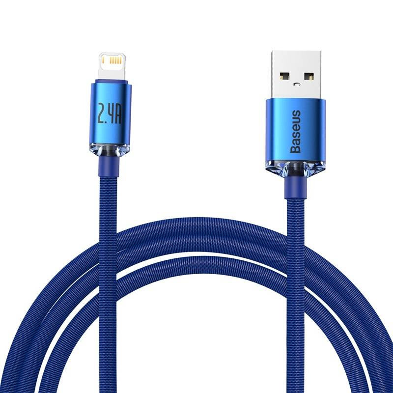 Baseus Crystal Shine kabel USB til Lightning, 2,4 A, 2 m (blå)