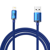 Baseus Crystal Shine kabel USB til Lightning, 2,4 A, 2 m (blå)