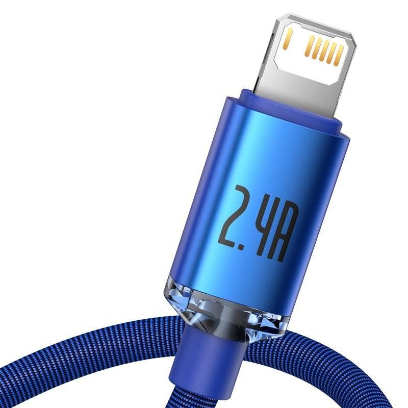 Baseus Crystal Shine kabel USB til Lightning, 2,4 A, 2 m (blå)