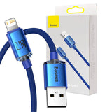 Baseus Crystal Shine kabel USB til Lightning, 2,4 A, 2 m (blå)