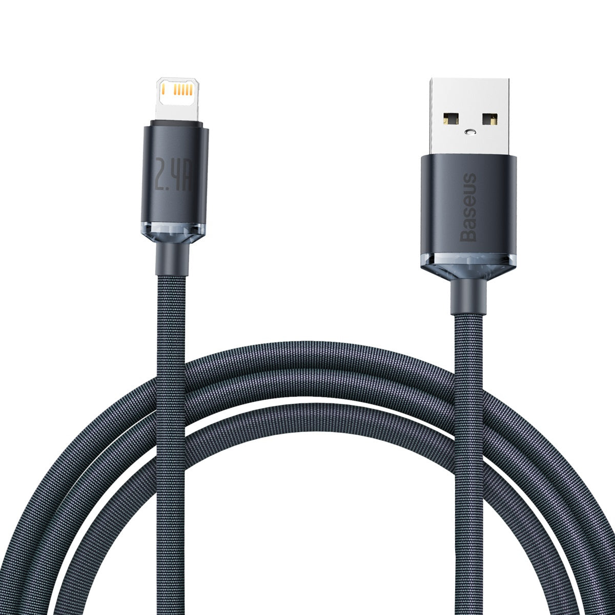Baseus Crystal Shine kabel USB til Lightning, 2,4A, 2m (sort)