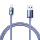 Baseus Crystal Shine kabel USB til Lightning, 2,4 A, 1,2 m (lila)