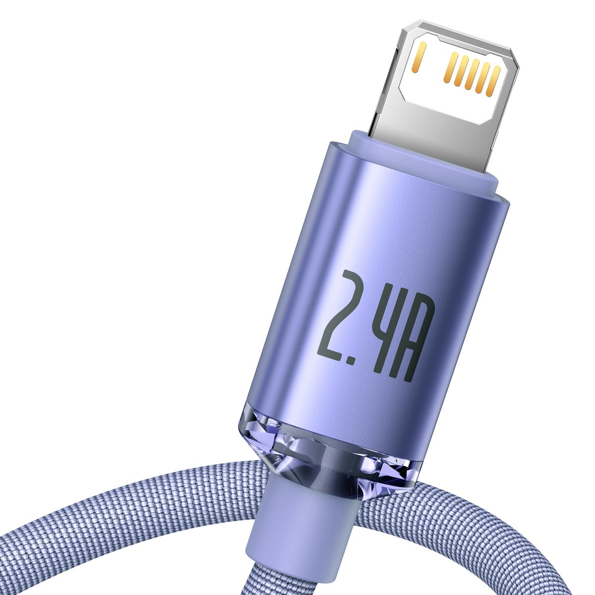 Baseus Crystal Shine kabel USB til Lightning, 2,4 A, 1,2 m (lila)