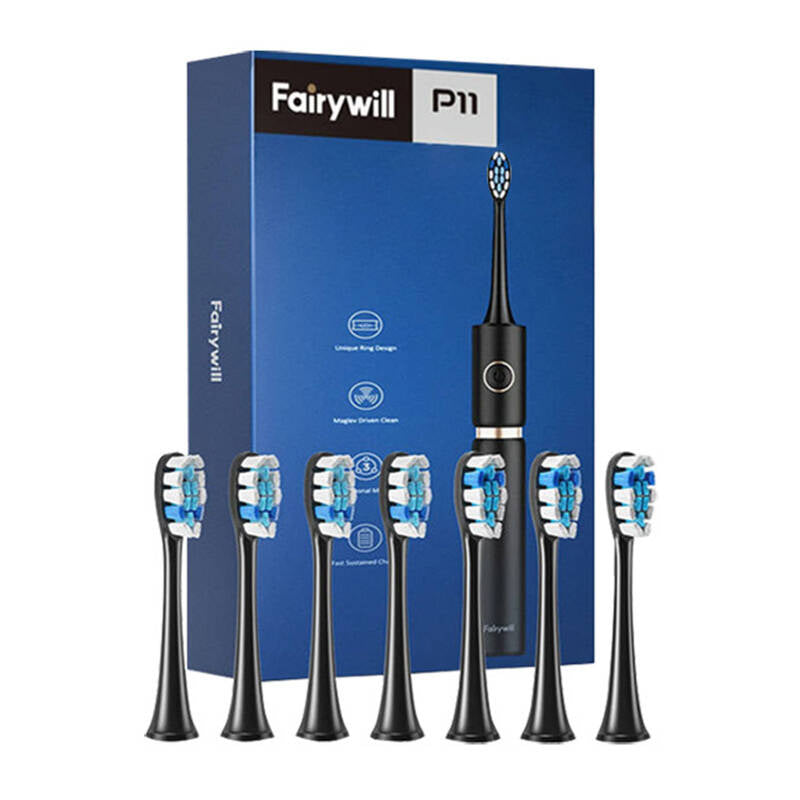 Sonic-tandbørste med hoved og etui FairyWill FW-P11 (sort)