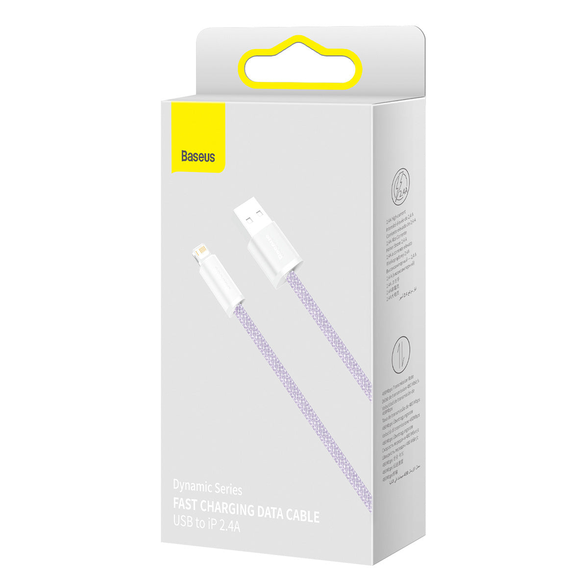 Baseus Dynamisk kabel USB til Lightning, 2.4A, 2m (purpur)