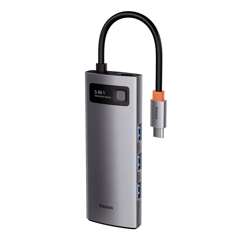 Adapter 5in1 Baseus Hub USB-C til 3x USB 3.0 + HDMI + USB-C PD
