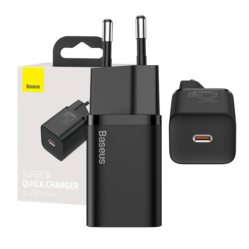 Baseus Super Si hurtigoplader 1C 25W (sort)