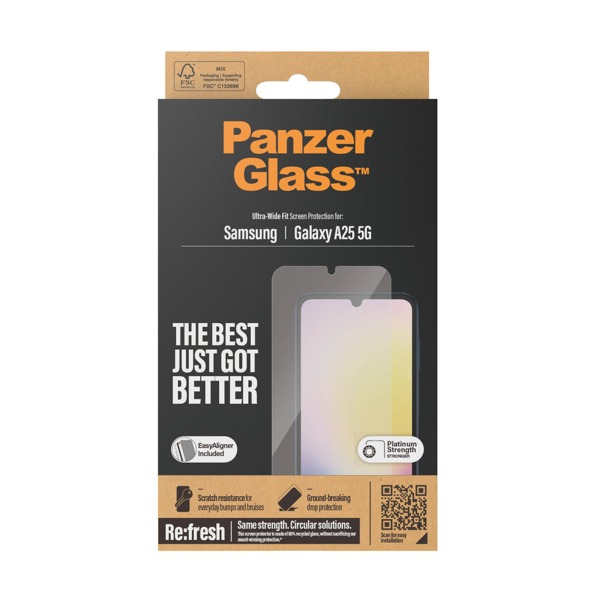 PanzerGlass ® Skærmbeskyttelse Samsung Galaxy A25 5G | Ultra-Wide Fit