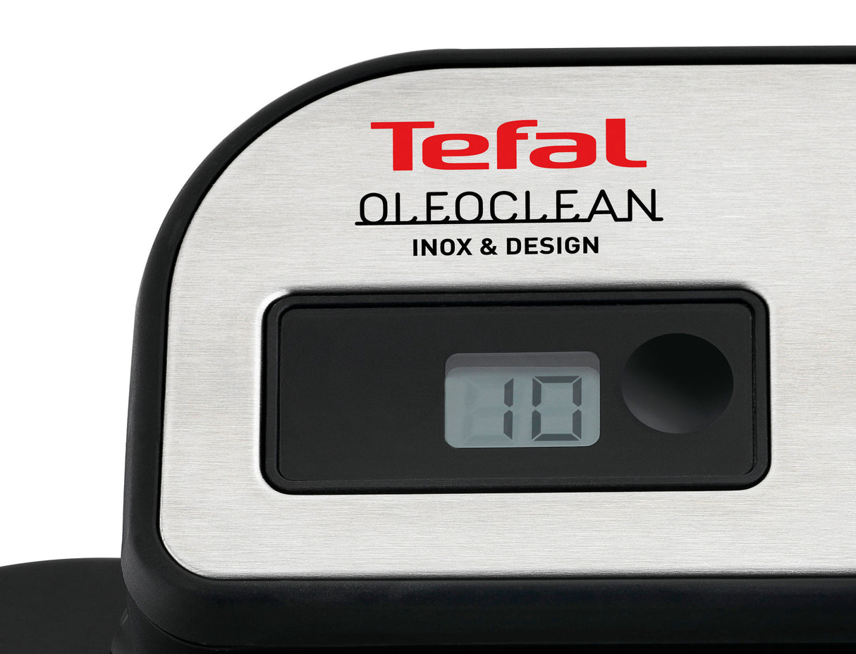 Tefal Oleoclean Pro Fritureapparat 3.5liter Børstet rustfrit stål/blå
