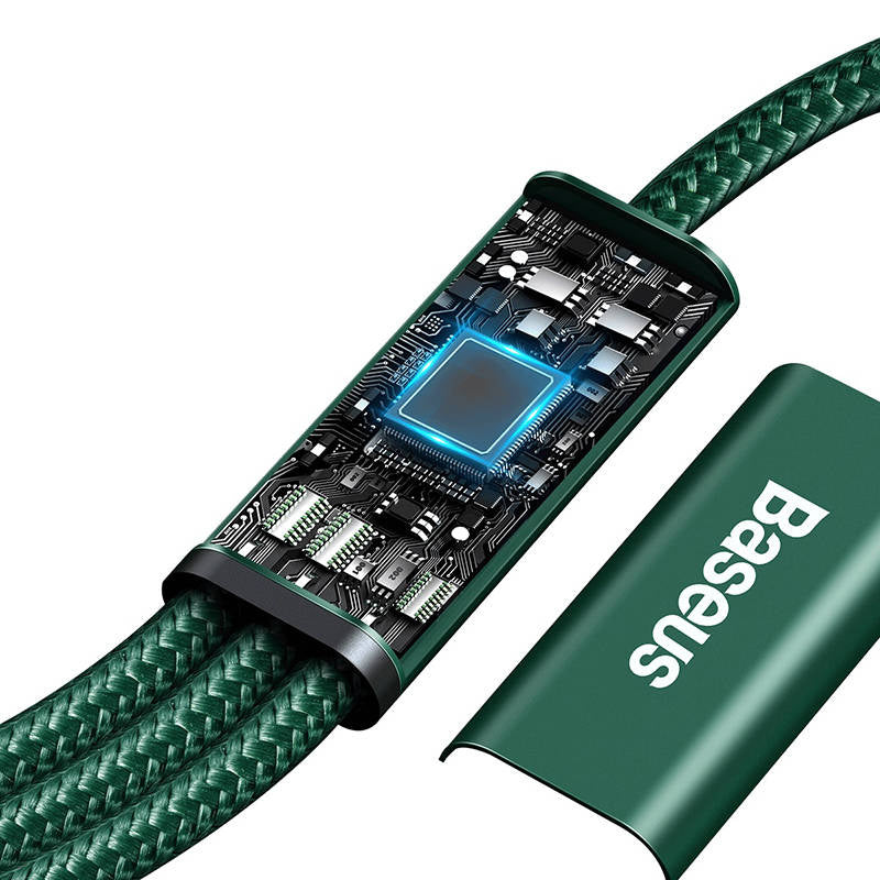 Baseus Rapid Series 3-i-1-kabel USB-C til M+L+T 20W 1,5m (grøn)