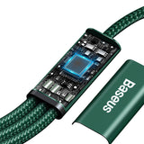 Baseus Rapid Series 3-i-1-kabel USB-C til M+L+T 20W 1,5m (grøn)