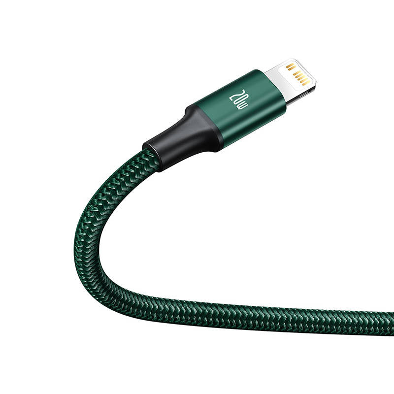 Baseus Rapid Series 3-i-1-kabel USB-C til M+L+T 20W 1,5m (grøn)