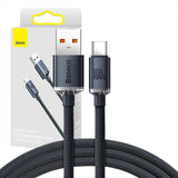 Baseus Crystal Shine kabel USB til USB-C, 100W, 1,2m (sort)