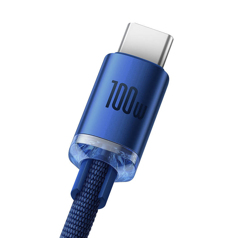 Baseus Crystal Shine kabel USB til USB-C, 100W, 2m (blå)