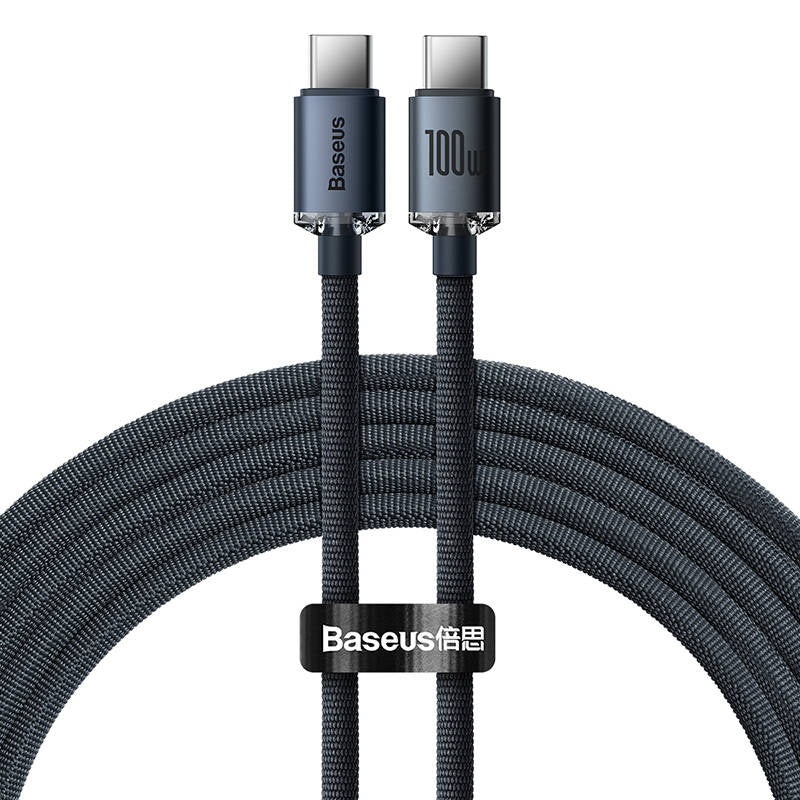 Baseus Crystal Shine kabel USB-C til USB-C, 100W, 1,2m (sort)