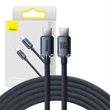 Baseus Crystal Shine kabel USB-C til USB-C, 100W, 1,2m (sort)