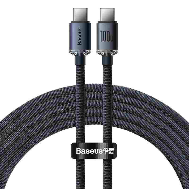 Baseus Crystal Shine kabel USB-C til USB-C, 100W, 1,2m (sort)