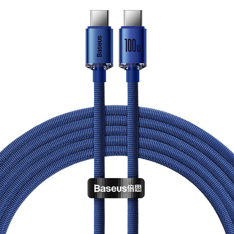 Baseus Crystal Shine kabel USB-C til USB-C, 100W, 1,2 m (blå)