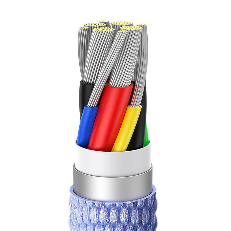 Baseus Crystal Shine kabel USB-C til USB-C, 100W, 2m (lila)